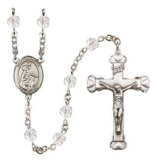 Silver Plated 6mm Fire Polished Saint Isabella of Portugal Rosary in Crystal