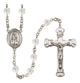 Silver-Plated 6mm Saint Rachel  Engraved Catholic Rosaries