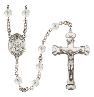 Silver-Plated 6mm Saint Rebecca  Engraved Catholic Rosaries