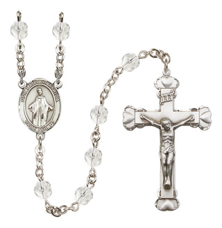 Silver Plated 6mm Fire Polished Our Lady of Africa Rosary in Crystal