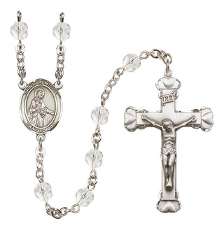 Silver Plated 6mm Fire Polished Saint Remigius of Reims Rosary in Crystal