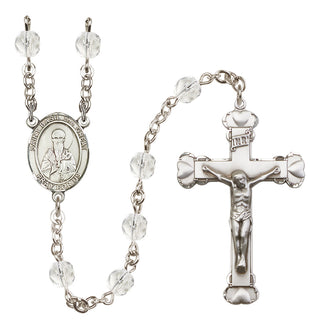 Silver Plated 6mm Fire Polished Saint Basil the Great Rosary in Crystal