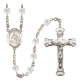 Silver-Plated 6mm Saint Angela Merici  Engraved Catholic Rosaries