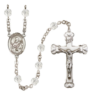 Silver-Plated 6mm Saint Meinrad of Einsiedeln  Engraved Catholic Rosaries