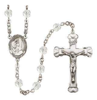 Silver-Plated 6mm Saint Elizabeth of the Visitation  Engraved Catholic Rosaries