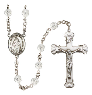 Silver-Plated 6mm Saint Odilia  Engraved Catholic Rosaries