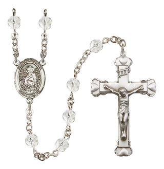 Silver-Plated 6mm Saint Christina the Astonishing  Engraved Catholic Rosaries