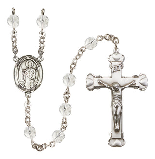 Silver Plated 6mm Fire Polished Saint Wolfgang Rosary in Crystal