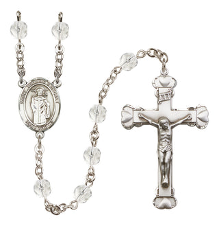 Silver-Plated 6mm Saint Thomas A Becket  Engraved Catholic Rosaries