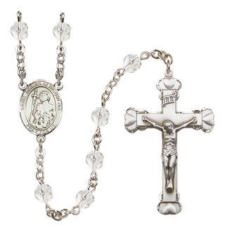 Silver-Plated 6mm Saint Adrian of Nicomedia  Engraved Catholic Rosaries