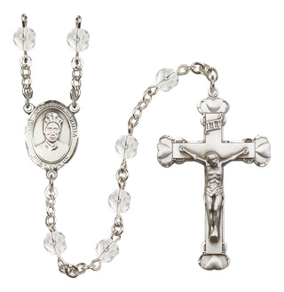 Silver-Plated 6mm Saint Josephine Bakhita  Engraved Catholic Rosaries