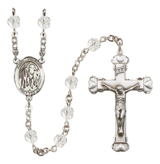 Silver Plated 6mm Fire Polished Saint Polycarp of Smyrna Rosary in Crystal
