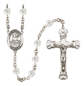 Silver-Plated 6mm Saint Honorius of Amiens  Engraved Catholic Rosaries