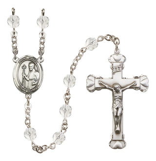 Silver-Plated 6mm Saint Regis  Engraved Catholic Rosaries