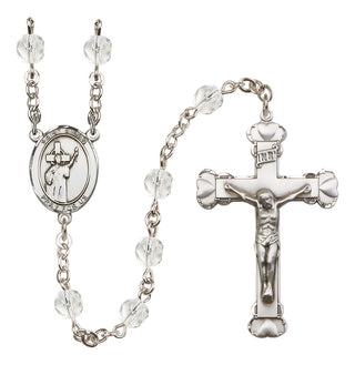 Silver-Plated 6mm Saint Aidan of Lindesfarne  Engraved Catholic Rosaries