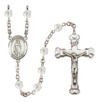 Silver-Plated 6mm Saint Nathanael  Engraved Catholic Rosaries