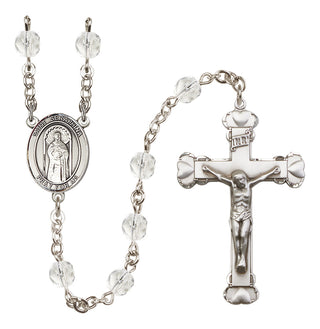 Silver-Plated 6mm Saint Seraphina  Engraved Catholic Rosaries