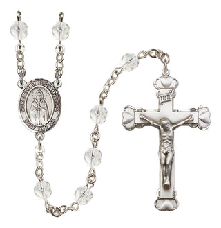 Silver-Plated 6mm Our Lady of Rosa Mystica  Engraved Catholic Rosaries