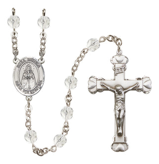 Silver-Plated 6mm Our Lady Rosa Mystica Rosary | Engravable