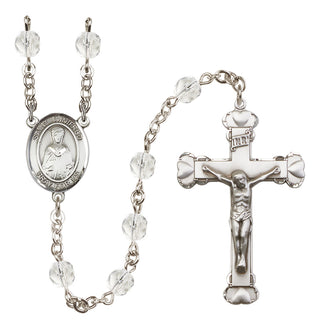 Silver-Plated 6mm Saint Winifred of Wales  Engraved Catholic Rosaries