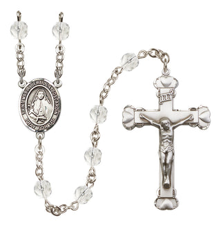 Silver Plated 6mm Fire Polished Saint Maria Bertilla Boscardin Rosary in Crystal