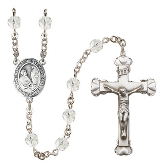 Silver-Plated 6mm Saint Mary Magdalene of Canossa  Engraved Catholic Rosaries