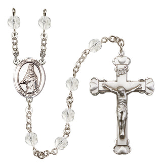Silver-Plated 6mm Saint Emma Uffing  Engraved Catholic Rosaries
