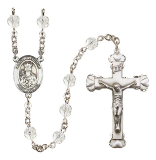 Silver-Plated 6mm Saint Vladimir  Engraved Catholic Rosaries