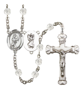Saint Christopher and Softball Rosary with Crystal Beads