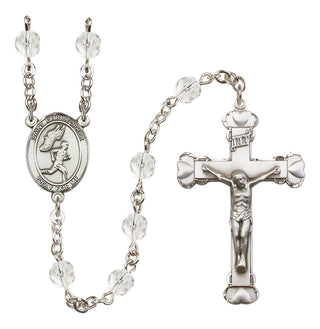 Silver-Plated 6mm Saint Christopher/Track&Field-Men Rosary