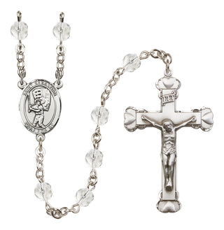 Silver-Plated 6mm Saint Sebastian / Baseball Rosary