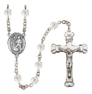 Silver-Plated 6mm Saint Sebastian/Karate Rosary