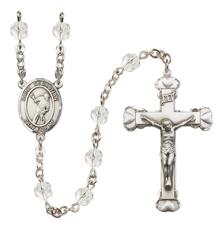 Silver-Plated 6mm Saint Sebastian/Lacrosse Rosary