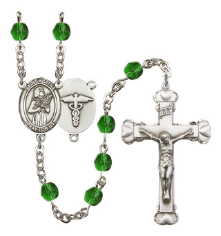 Saint Agatha and Nurse Rosary with Emerald Beads