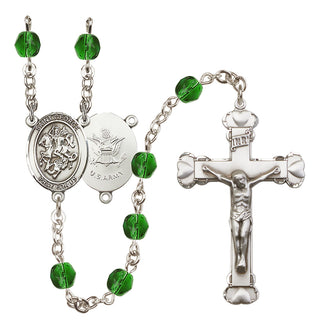 Silver-Plated 6mm Saint George / Army Rosary
