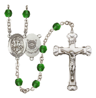 Silver-Plated 6mm Saint George / Coast Guard Rosary