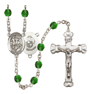 Silver-Plated 6mm Saint George / Marines Rosary