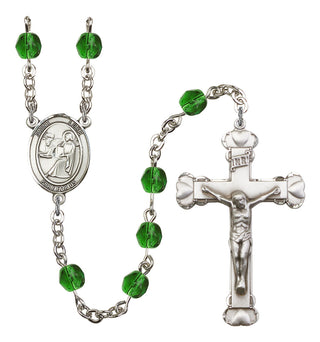 Saint Luke the Apostle Rosary with Emerald Beads