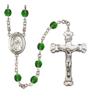 Silver-Plated 6mm Saint Monica  Engraved Catholic Rosaries