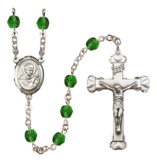 Silver-Plated 6mm Saint Robert Bellarmine  Engraved Catholic Rosaries