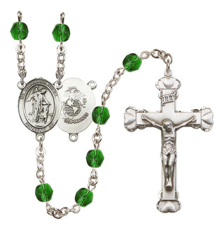Silver-Plated 6mm Guardian Angel / Marine Corp Rosary