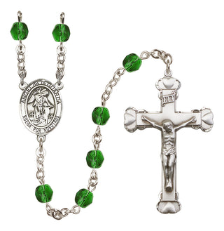 Silver-Plated 6mm Angel de la Guardia  Engraved Catholic Rosaries