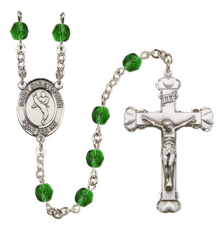 Silver-Plated 6mm Saint Christopher/Martial Arts Rosary