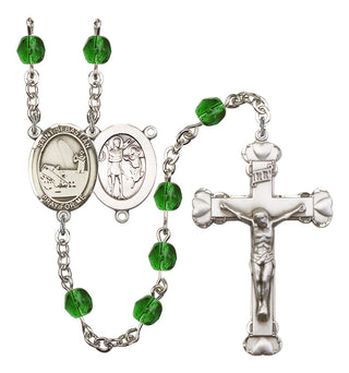 Saint Sebastian and Fishing Rosary with Emerald Beads
