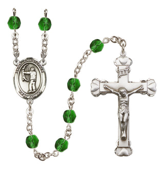 Silver-Plated 6mm Saint Christopher/Archery Rosary