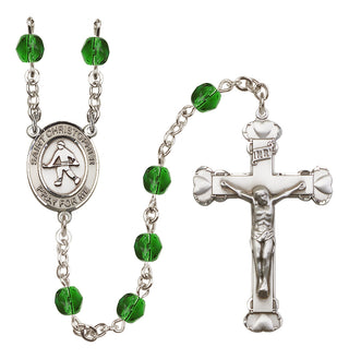 Silver-Plated 6mm Saint Christopher / Field Hockey Rosary
