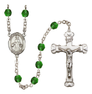 Silver-Plated 6mm Saint Nino de Atocha  Engraved Catholic Rosaries