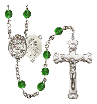 Our Lady of Mount Carmel Rosary with Emerald Beads