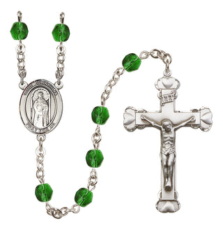 Silver-Plated 6mm Saint Seraphina  Engraved Catholic Rosaries