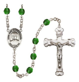 Silver-Plated 6mm Saint Jose Sanchez del Rio  Engraved Catholic Rosaries